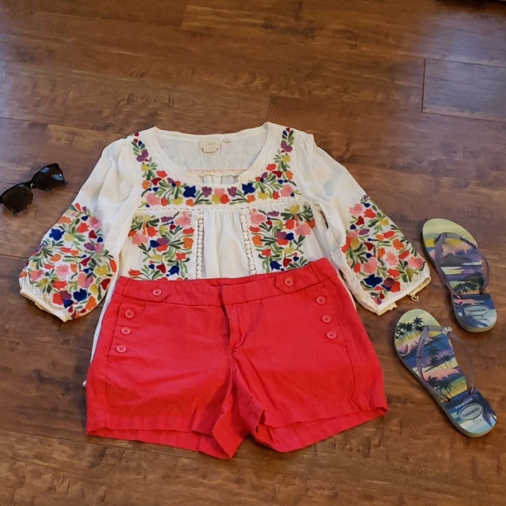 Bright red shorts